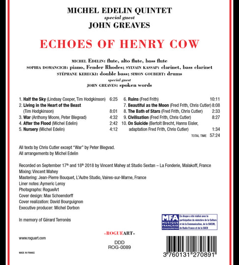 ECHOES OF HENRY COW | M. EDELIN 5tet + J. GREAVES (M. Edelin, S