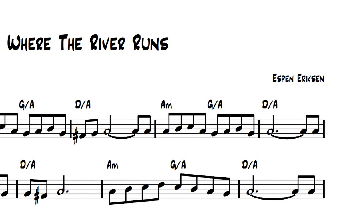 Where The River Runs lead sheet (PDF) Espen Eriksen Trio