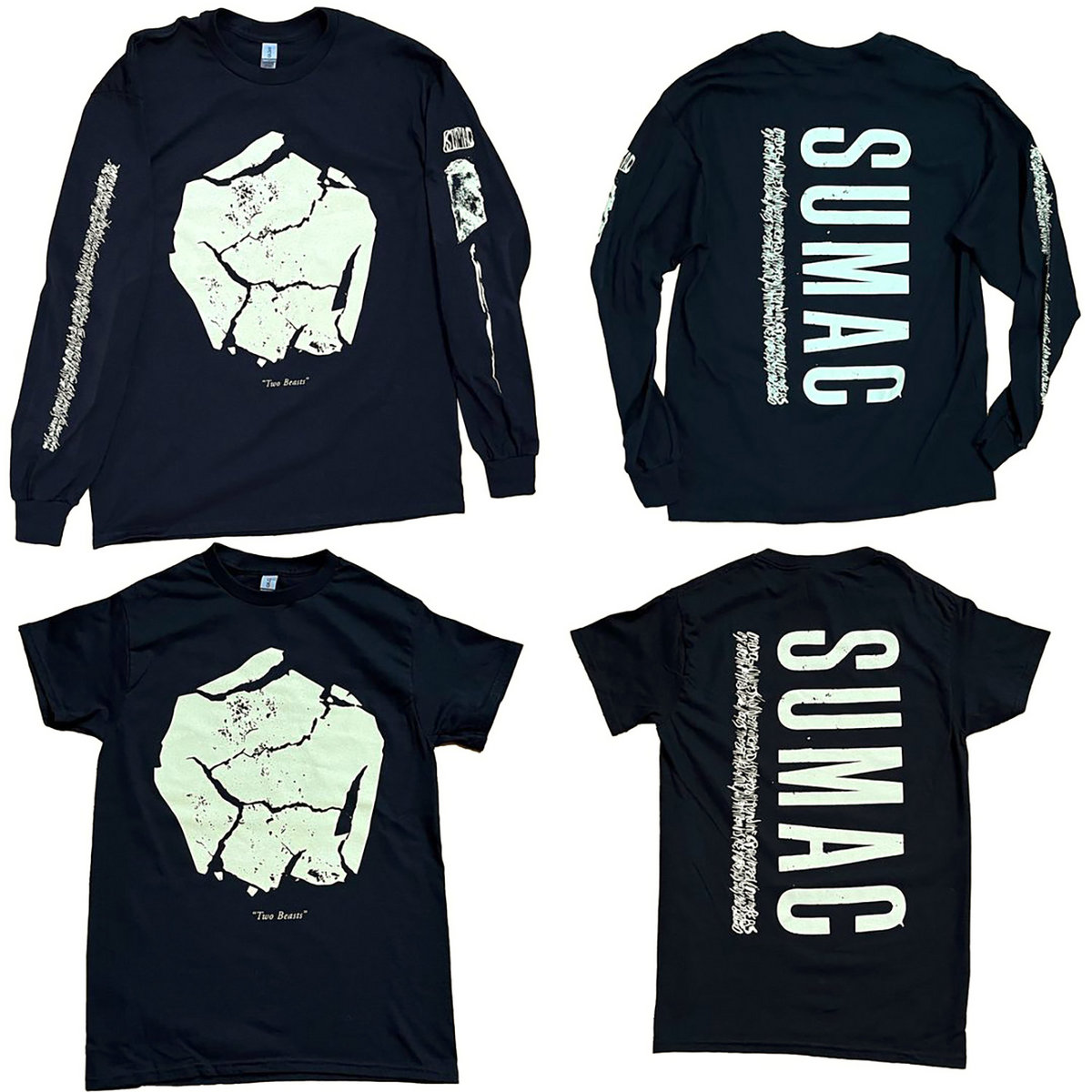 "Two Beasts/text" T shirt SUMAC