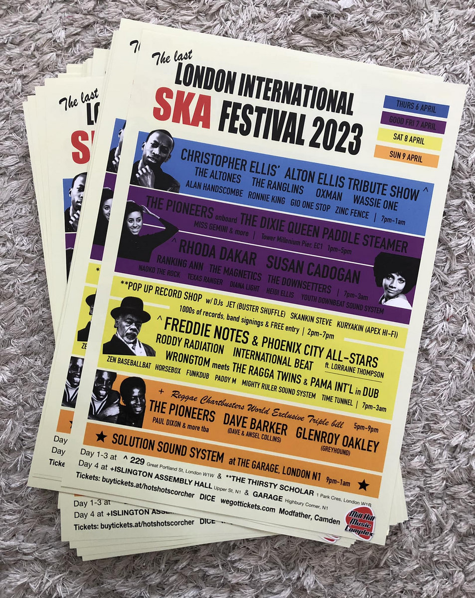 The London Intl Ska Festival 2023 A3 poster London Intl Ska Festival
