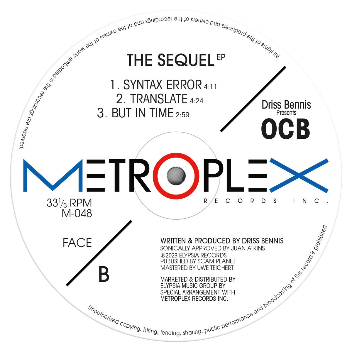 The Sequel EP | Driss Bennis pres. OCB | Metroplex Records