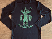 Baby Robot Green on Black - Unisex Long Sleeve T-Shirt photo 