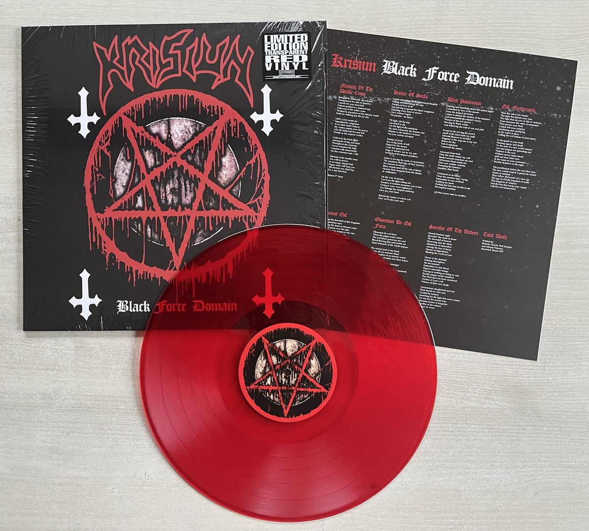 Krisiun / Black Force Domain オリジナル盤 KRISIUN - Black Force Domain LIMITED EDITION TRANSPARENT RED VINYL