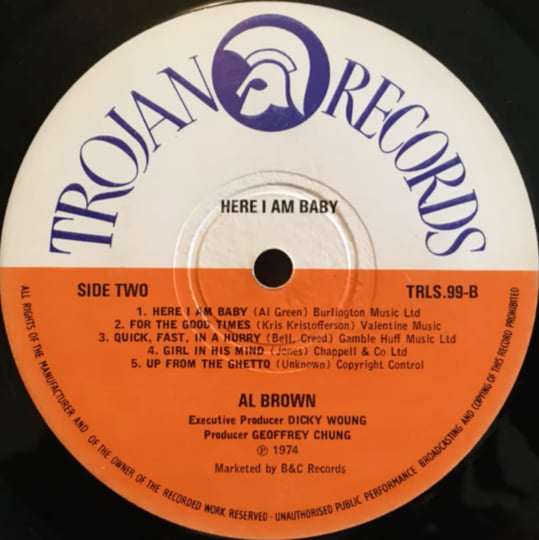 英LP Al Brown Here I Am Baby TRLS99 TROJAN /00260 Here I Am Baby | Al Brown | Judy Mowatt