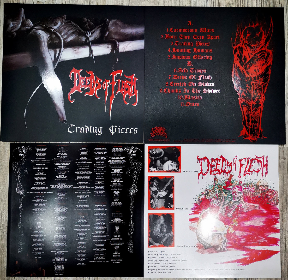 DEEDS OF FLESH – TRADING PIECES — Clear Black Splatter 12 LP -OUT