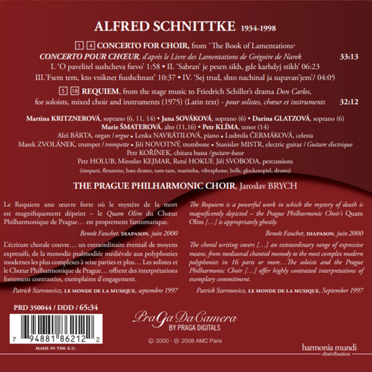 【中古】 Choir Concerto ＆ Requiem AlfredSchnittke Alfred Schnittke: Choir Concerto, Requiem | Prague Philharmonic