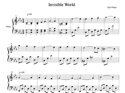 Invisible World - Sheet Music Piano Solo + Digital Track main photo