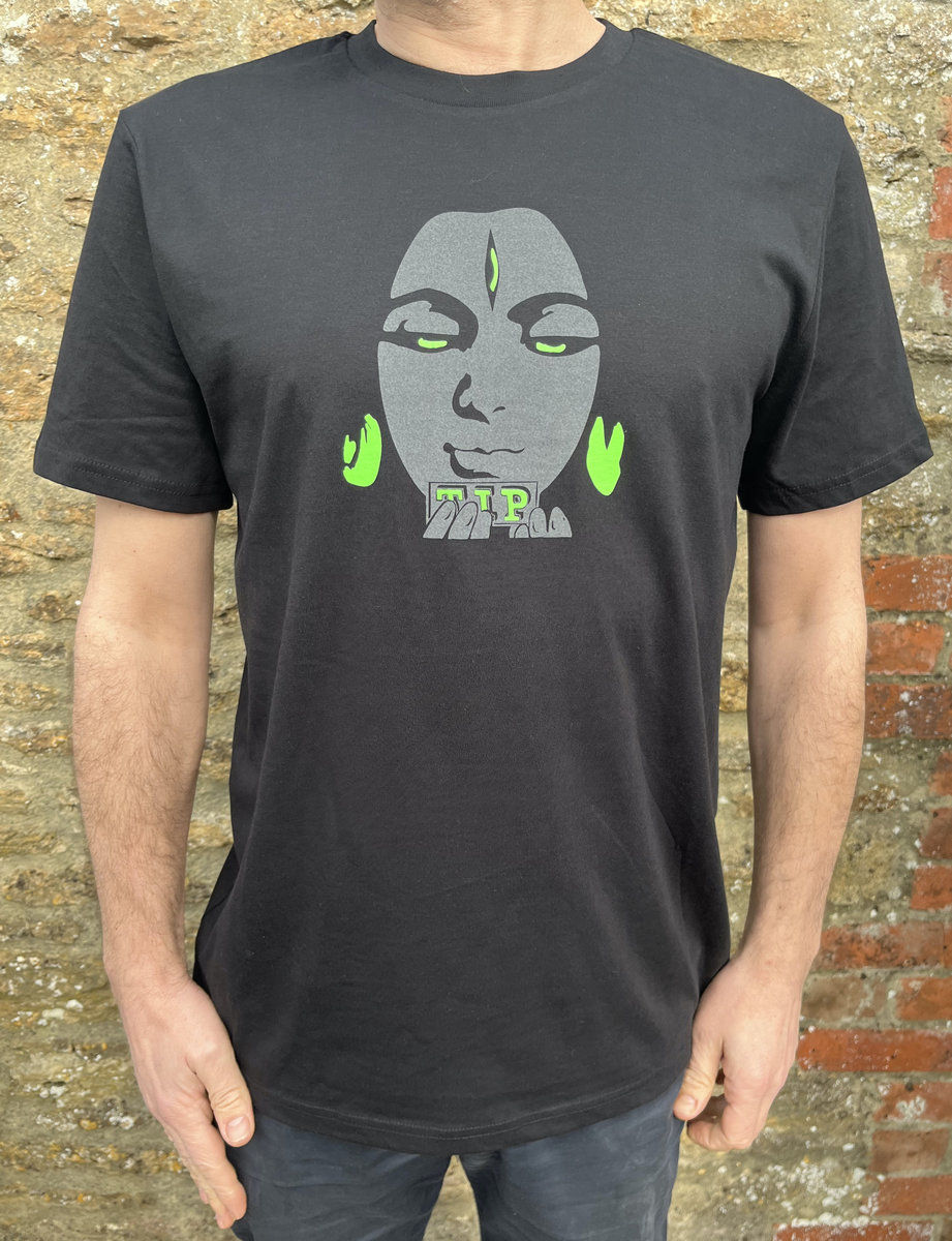 Shiva Face / TIP Records Circuit Board tee (Green) Black t-shirt | TIP  Records