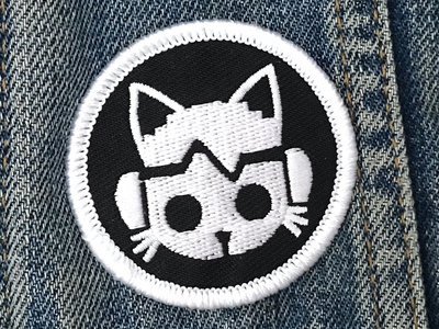 Electro Cat Embroidered Patch Round Design main photo