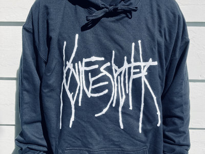 "Knifespitter" White Logo on Black Hoodie main photo