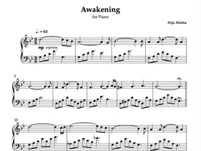 Awakening - Sheet Music for Piano + Digital Track main photo