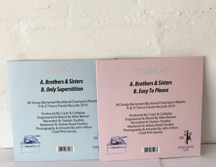欧2x7” Coldplay Brothers &amp; Sisters NING5845 Fierce Panda /00160 Coldplay 'Brothers & Sisters' 25th Anniversary Edition