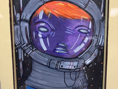 Space Face  -  5" x 7" acrylic and ink on heavy card stock. framed main photo