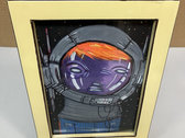 Space Face  -  5" x 7" acrylic and ink on heavy card stock. framed photo 