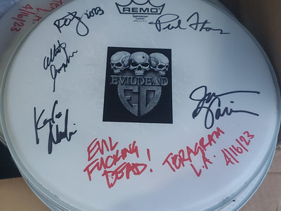 signed drumhead by EvilDead bandmembers (4/16/23) main photo