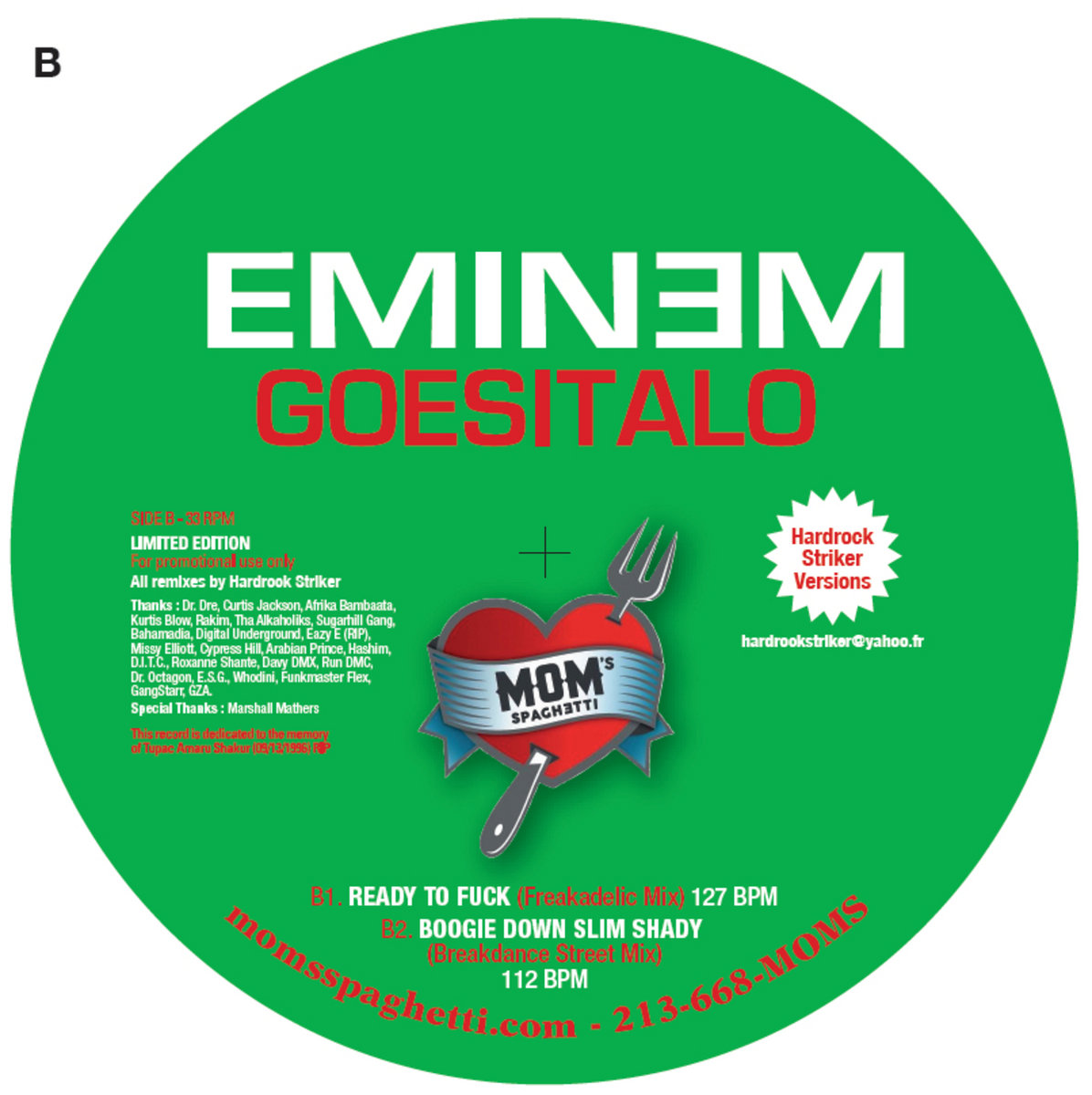 Eminem High Roller ダイスデザイン EMINEMGOESITALO (Vinyl Only) | Hardrock Striker | SKYLAX RECORDS