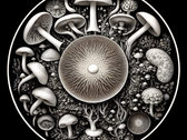 Mystic Mycelium: Black and White Mushroom Mandala Unisex T-Shirt (SPECIFY COLOR IN ORDER NOTES!) photo 