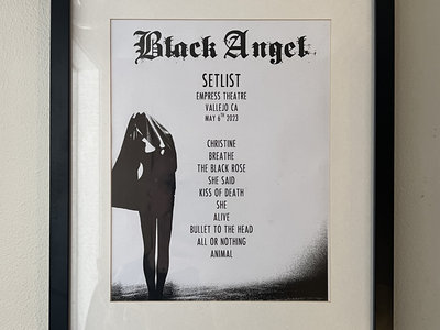 BLACK ANGEL LIVE - THE EMPRESS SET LIST - SIGNED - 10 ONLY main photo