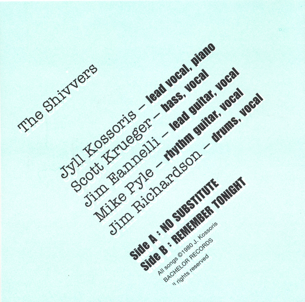 No Substitute b/w Remember Tonight | THE SHIVVERS | State