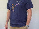 Little Sparrow T-shirt - bird and font, NAVY photo 