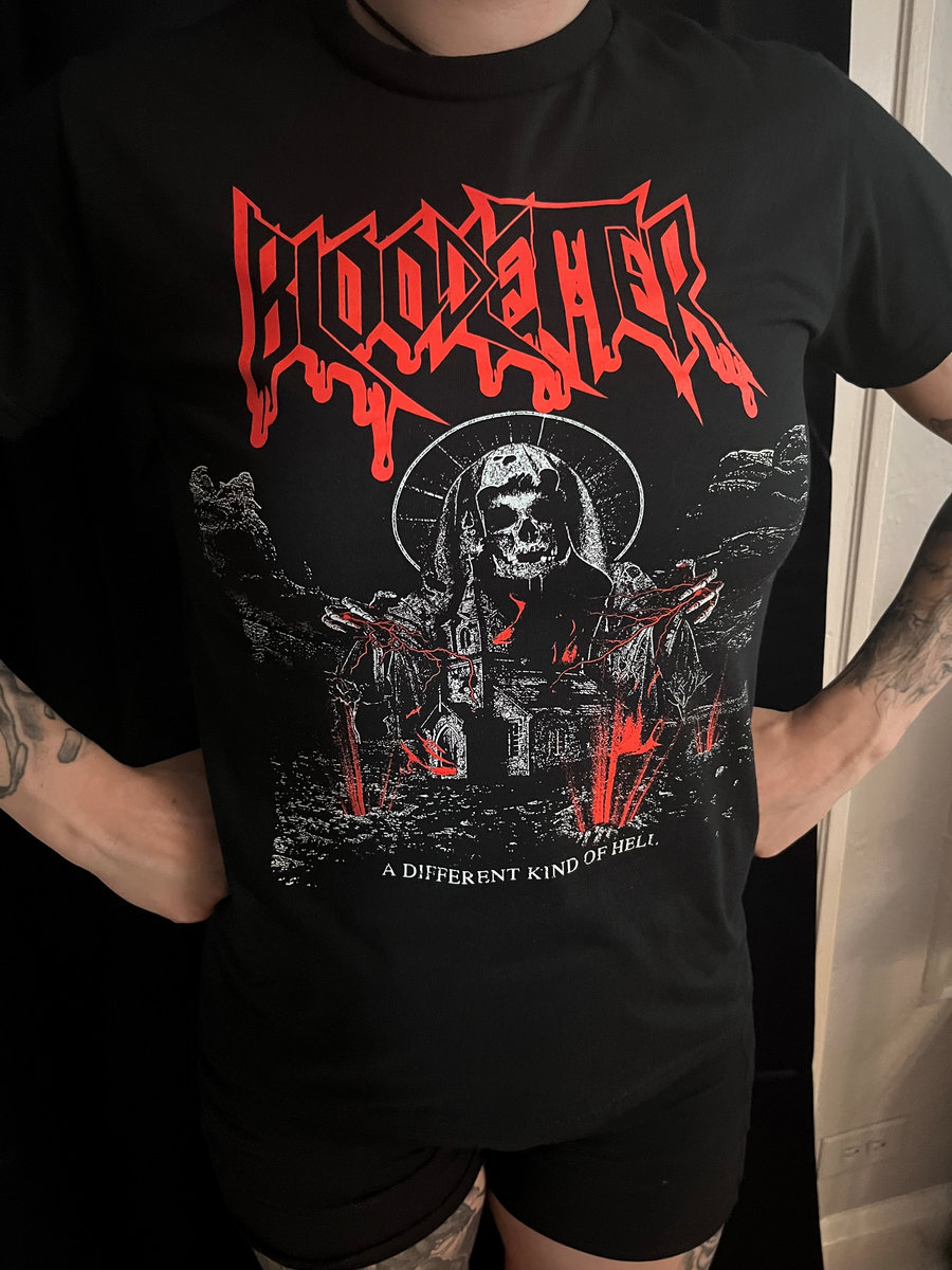【Raucohouse】Hell hand printing over t-shirt Official RJD Webstore: Heaven & Hell Skull and Cross Quote