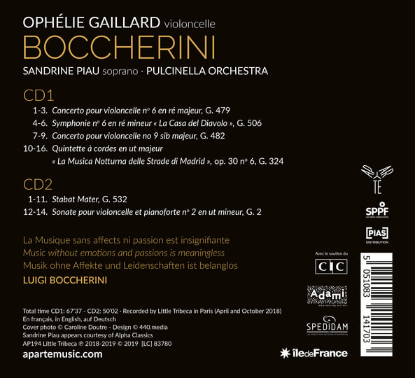 Boccherini : Cello Concertos, Stabat Mater & Quintet