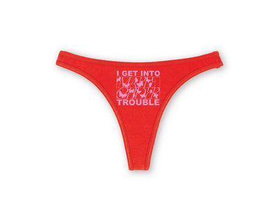 I Get Into Trouble Thong - Red Orange main photo