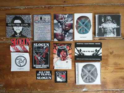 Lot of power electronics/noise cds/stickers/postcards/flyer (F/I/T/H, Slogun) main photo