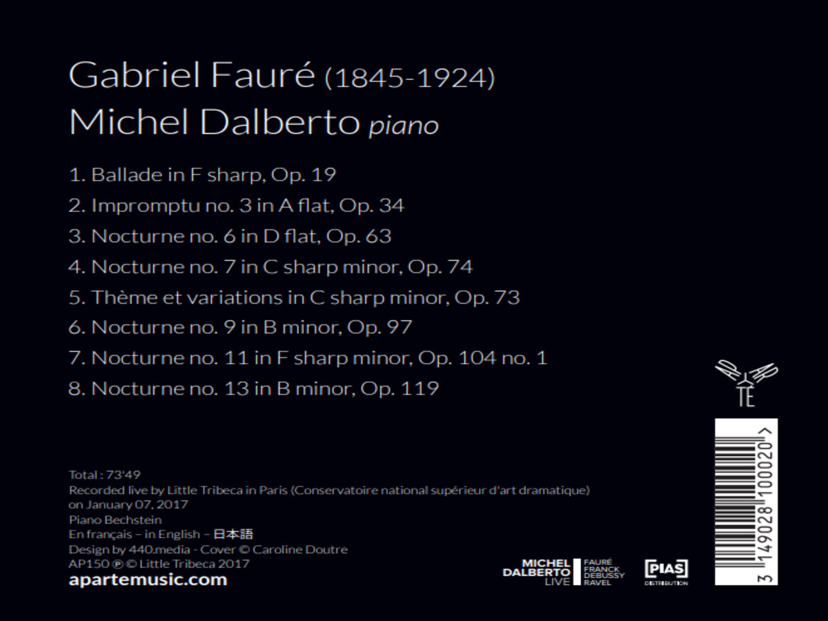 Gabriel Fauré Piano Works Michel Dalberto