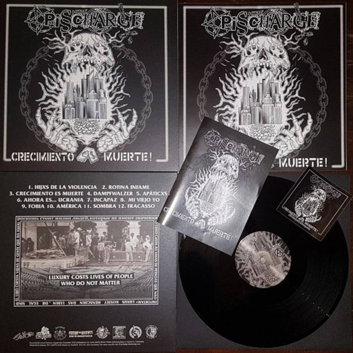 Crecimiento es Muerte – Pisscharge - "Crecimiento es Muerte" Vinyl LP + Poster + Booklet + Sticker