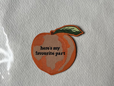 Peach Patch - 'Here's my favourite part' iron on patch main photo