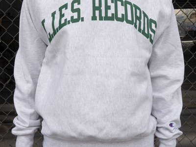 L.I.E.S. RECORDS "Champion Varsity Crewneck Sweatshirt" sports gray main photo