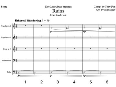 Ruins (from "Undertale") - Score and Parts main photo