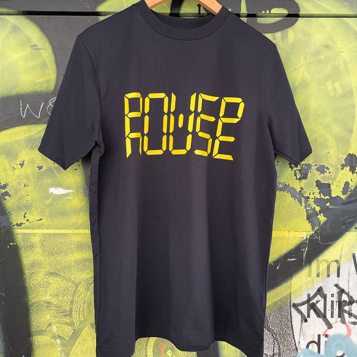 Navy Shirt w/ Fluo Yellow Frontprint "Power House"