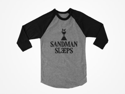 Sandman Sleeps Logo Design - Black/Grey Baseball Tee main photo