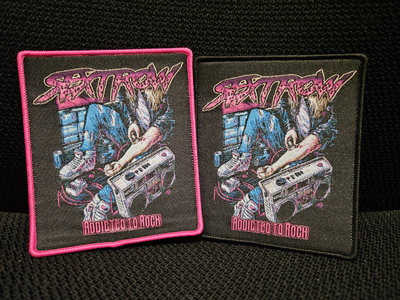 Old-school Woven Patch "Addicted To Rock" Album Cover Design main photo