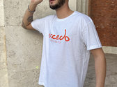 Man White t-shirt with orange Logo photo 