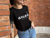 Woman black t-shirt with white Excedo Records Logo photo 