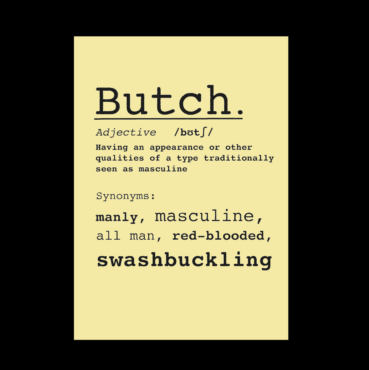 CLEARANCE Butch definition Tea Towel Grace Petrie