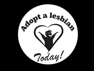 Adopt a Lesbian pin badge main photo