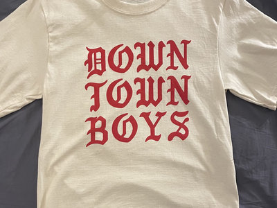 Downtown Boys T-shirt | White with red print main photo