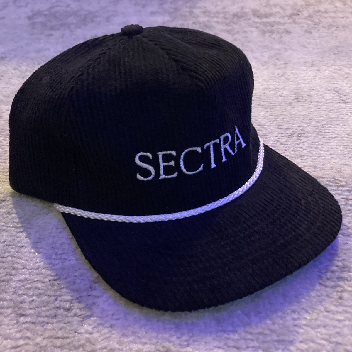 Black/White Logo Corduroy Hat | Sectra