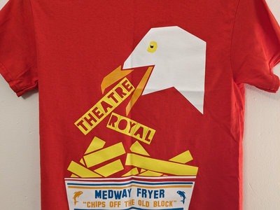 Seagull Stealing Chips Design T-shirt - Red main photo
