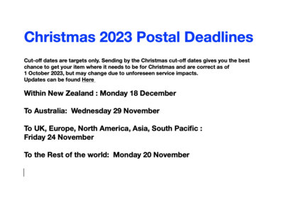 Christmas 2023 Postal Deadlines main photo