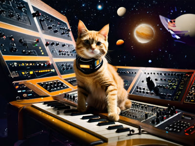Synthesiser space cat mug 1 main photo