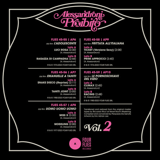 アレッサンドロ・アレッサンドローニ Proibito Vol.2 Alessandroni Proibito Vol.2 (Music from Red Light Films 1976