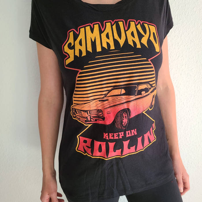 T-shirt "Keep on Rollin'" black, eco, fair wear (Ladies)