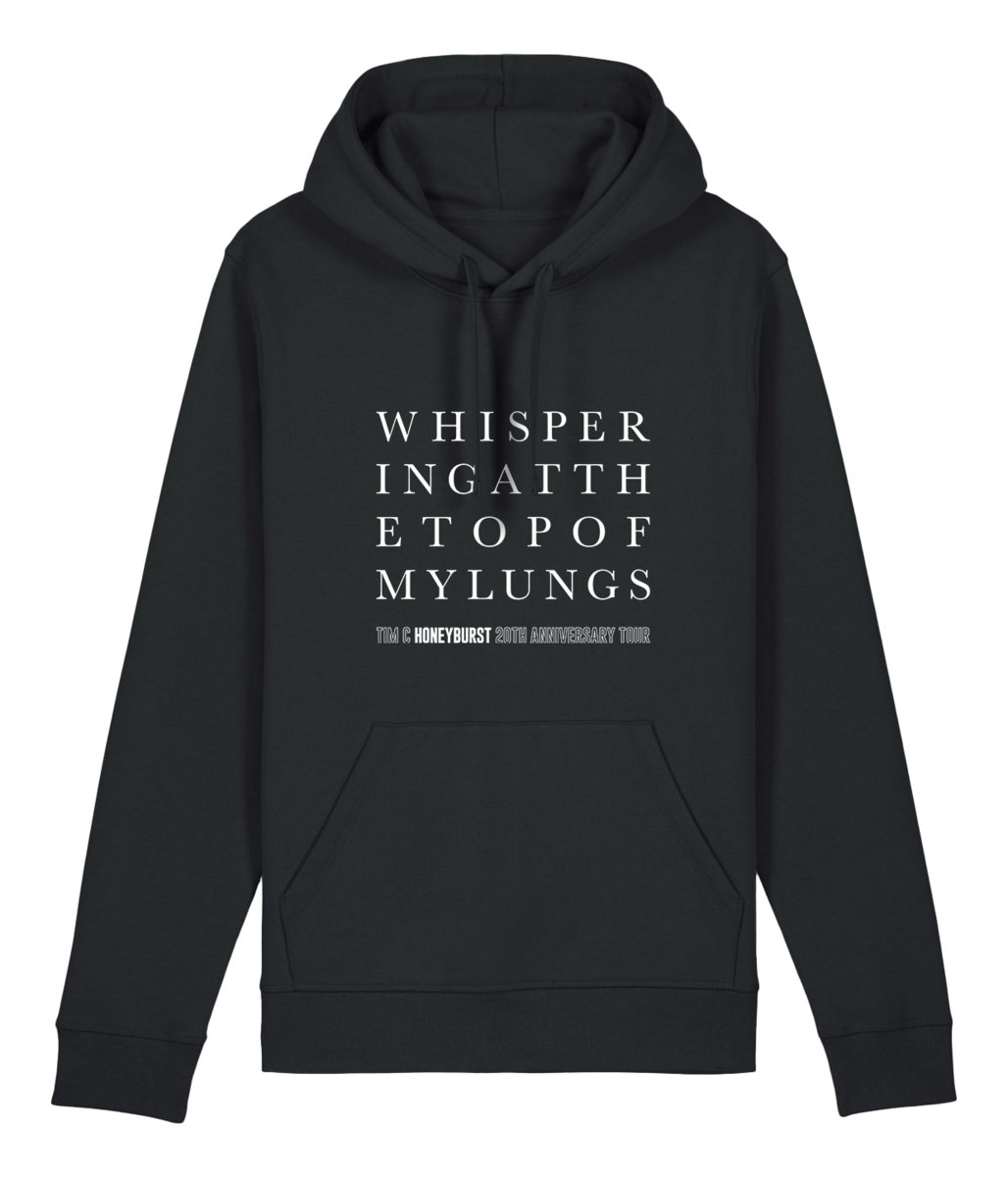 Honeyburst 'Whispering text' hoodie BLACK or GREY