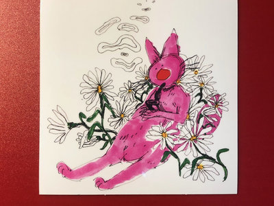 pink cat guy smoking pipe sticker main photo