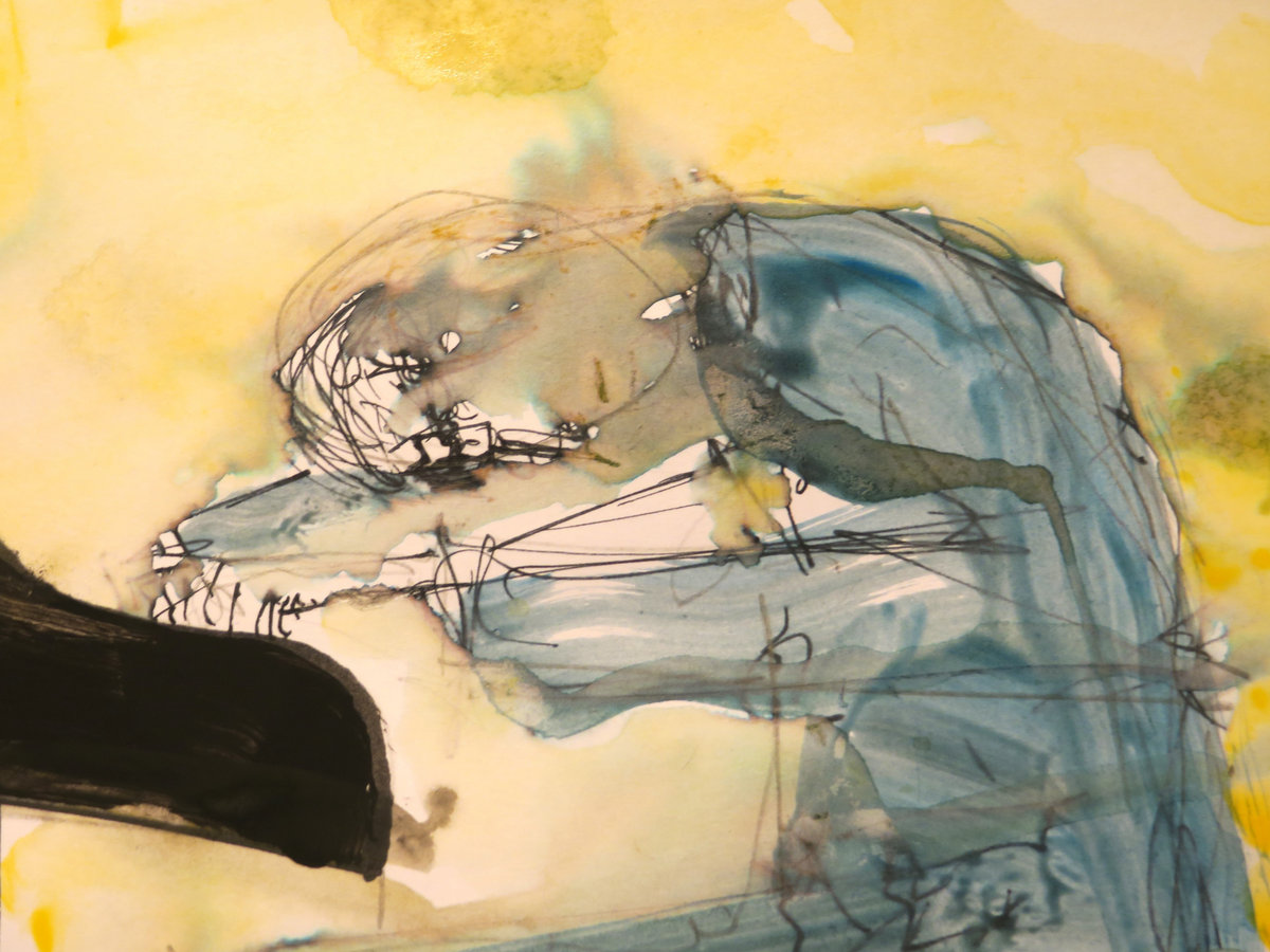 Beautiful Bill' Bill Evans. 12x16 Original signed dated. Oil Ink